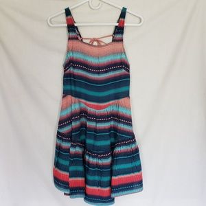Roxy striped sundress with back cutout dress beach XS